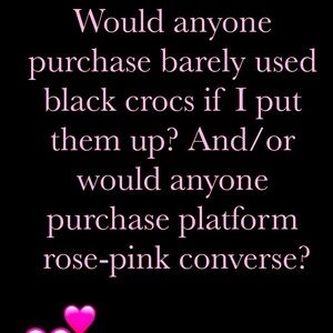 Black crocs and rose platform converse